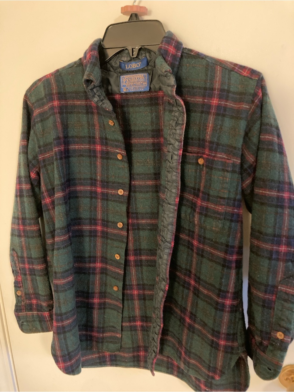 Pendleton Wool Plaid Shirt in Green, Navy & Red
